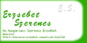 erzsebet szerencs business card
